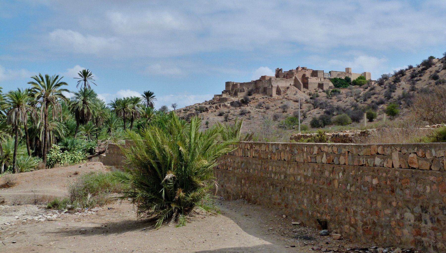 Oasis de Tiout, Kasbah vue de l'entrée de la palmeraie